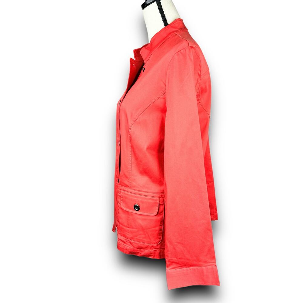 Additions by Chicos Lightweight Jacket Button Front Spring Coral Color Size 12 - Picture 5 of 8